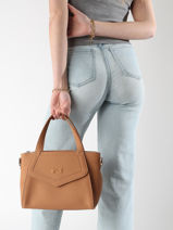 Sac  Main Cacao Cuir Nathan baume Marron candy 6-vue-porte