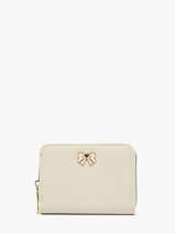 Porte-monnaie Button Miniprix Beige safiano 78SM2666