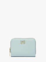 Porte-monnaie Button Miniprix Bleu safiano 78SM2666
