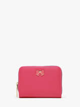 Porte-monnaie Button Miniprix Rose safiano 78SM2666