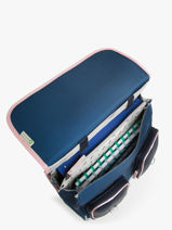 Boekentas Op Wieltjes 2 Compartimenten Cameleon Blauw vintage fantasy PBVGCR38-vue-porte