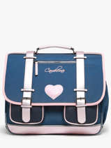 Boekentas 3 Compartimenten Cameleon Blauw vintage fantasy PBVGCA41