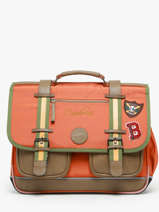 Cartable 2 Compartiments Cameleon Orange vintage urban 27