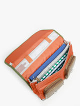 Cartable 2 Compartiments Cameleon Orange vintage urban 27-vue-porte