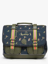 Cartable 2 Compartiments Cameleon Vert vintage urban 27