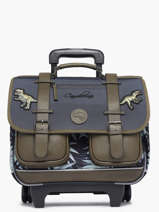 Cartable  Roulettes 2 Compartiments Cameleon Gris vintage urban PBVBCR38