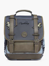 Sac  Dos 2 Compartiments Cameleon Gris vintage urban PBVBSD39