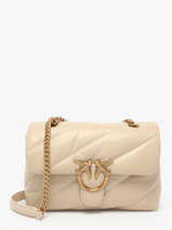Sac Bandoulire Love Bag Puff Cuir Pinko Beige love bag puff A0F2