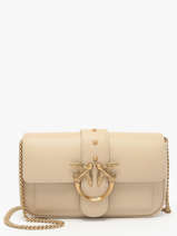 Sac Bandoulire Love Bag Icon Cuir Pinko Beige love bag icon A0F1