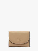 Portefeuille Cuir Crinkles Beige caviar 14327