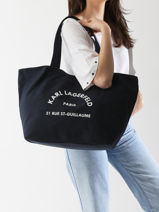 Schoudertas Rsg Katoen Karl lagerfeld Blauw rsg A1W50006-vue-porte