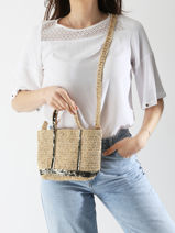 Sac Bandoulire Cabas Raphia Raphia Vanessa bruno Vert cabas raphia 30V40410-vue-porte