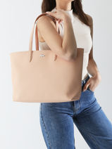 Cabas Anna Lacoste Rose anna NF4823AA-vue-porte
