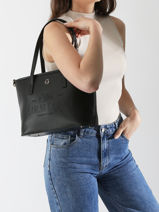 Sac Port paule Logo Lulu castagnette Noir logo YZEURE-vue-porte