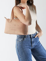 Sac Port paule Logo Lulu castagnette Orange logo YVRAC-vue-porte