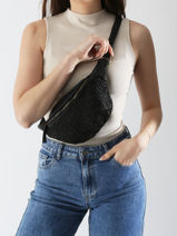 Sac Banane Biba Noir leather BRI5L-vue-porte