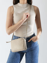 Sac Bandoulire Leather Cuir Biba Beige leather BET8L-vue-porte