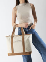 Schoudertas Th Summer Katoen Tommy hilfiger Beige th summer AW17421-vue-porte