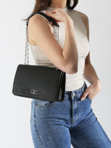 Sac Bandoulire Ck Chain Calvin klein jeans Noir ck chain K613177-vue-porte