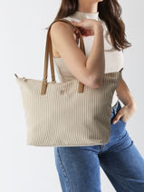Cross Body Tas Poppy Summer Gerecycleerd Polyester Tommy hilfiger Beige poppy summer AW17203-vue-porte
