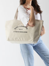 Sac Shopping Rsg Coton Karl lagerfeld Blanc rsg A1W50006-vue-porte