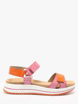 Sandales Semelle Compense En Cuir Remonte Multicolore women 31