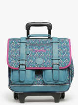 Cartable � Roulettes 2 Compartiments Cameleon Bleu vintage fantasy PBVGCR38