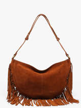 Sac Port� �paule � Franges Rodeo Cuir Nat et nin Marron vintage RODEOFRA