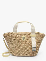 Cabas Estival Paille Le voyage en panier Beige estival PM848