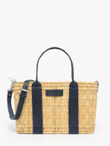 Sac  Main Estival Paille Le voyage en panier Bleu estival PM779