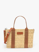 Sac  Main Estival Paille Le voyage en panier Beige estival PM779