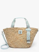 Cabas Estival Paille Le voyage en panier Beige estival PM848