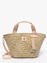Cabas Estival Paille Le voyage en panier Orange estival PM848