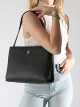 Sac Port paule Th Legacy Polyester Recycl Tommy hilfiger Noir th legacy AW17173-vue-porte