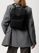 Sac  Dos 1 Compartiment Kapten and son Noir backpack S-vue-porte