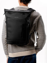 Sac  Dos 1 Compartiment + Pc 14" Kapten and son Noir backpack HELSINK2-vue-porte
