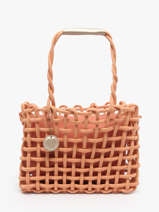 Sac  Main Crochet Le voyage en panier Orange crochet PM853