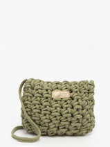 Sac Bandoulire Crochet Le voyage en panier Vert crochet PM854