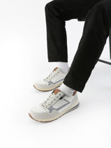 Sneakers Bradley Uit Leder Mephisto Wit men P5147074-vue-porte