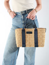 Sac  Main Estival Paille Le voyage en panier Bleu estival PM779-vue-porte