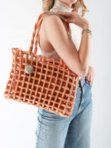 Handtassen Crochet Le voyage en panier Oranje crochet PM853-vue-porte