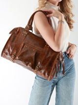Sac Port paule Elefante Cuir Milano Orange elefante EF24095-vue-porte