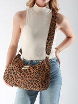 Sac Port� �paule Leopard Polyester Hindbag Beige leopard LE-vue-porte