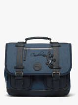 Boekentas 2 Compartimenten Cameleon Blauw vintage color - VIC-CA35