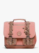 Boekentas Kinderen 2 Compartimenten Cameleon Roze vintage fantasy CA35