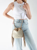 Sac Bandoulire Vintage Cuir Mila louise Beige vintage 3812WC-vue-porte