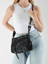 Sac Bandoulire Vintage Cuir Mila louise Noir vintage 30172X-vue-porte