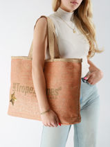Sac Port paule Panama Papier Les tropeziennes Orange panama TZ01-vue-porte