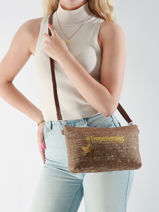 Sac Bandouli�re Panama Papier Les tropeziennes Bleu panama TZ02-vue-porte