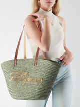 Sac Port� �paule Milos Paille Les tropeziennes Vert milos TZ01-vue-porte